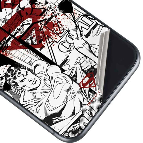 DC Comics Superman Comic Pattern Logo in Red iPhone 11 Skin